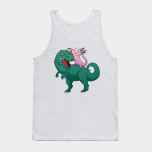 Axolotl riding a T-Rex Tank Top